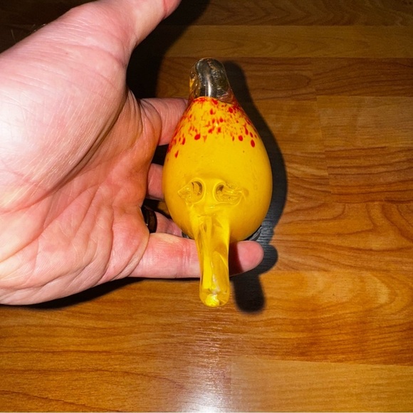 Yellow And Red Hand Blown Glass Bird 5” x 3” - Light Up Lawn Ornament? - Picture 4 of 16